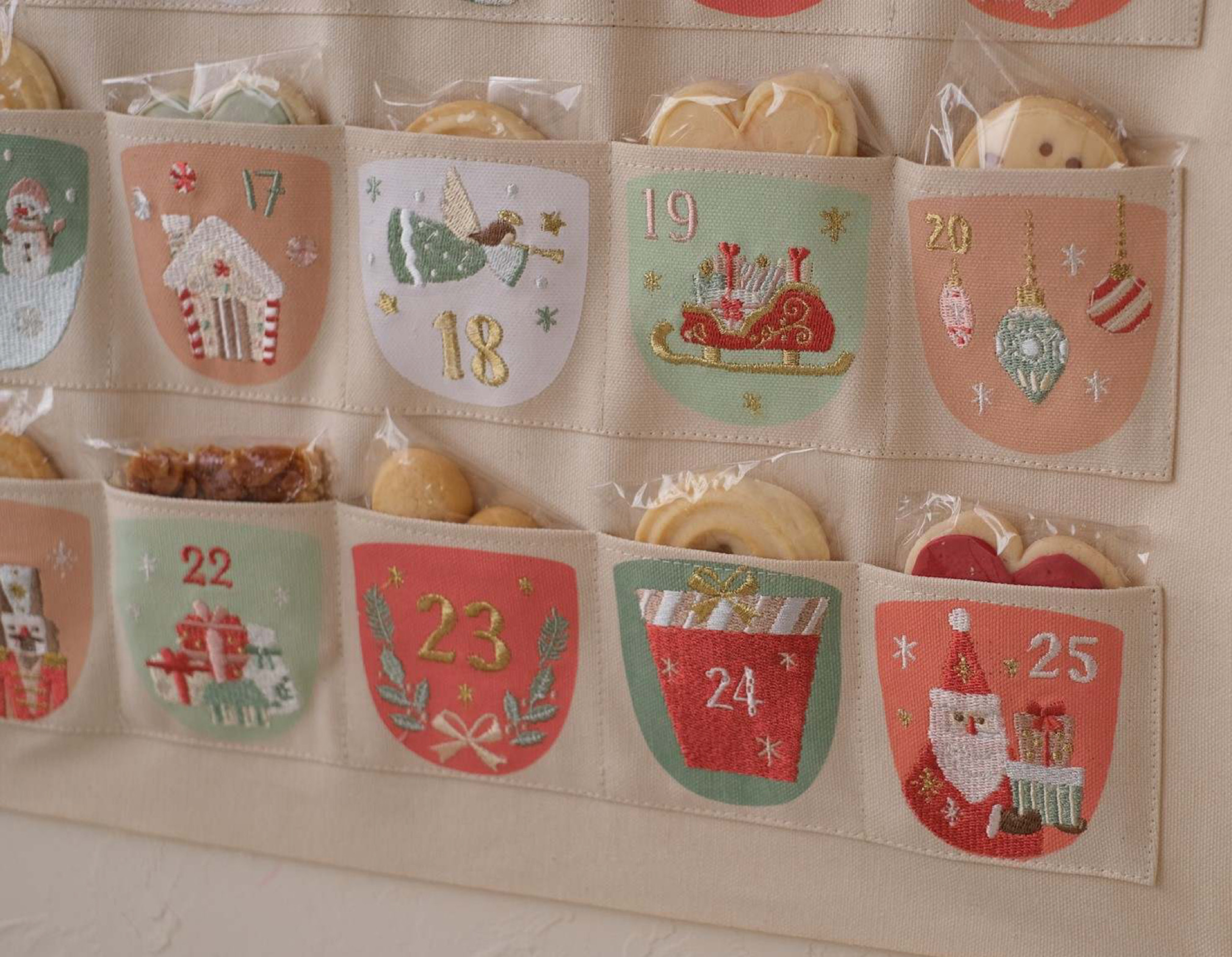 Embroidered fabric advent calendar
