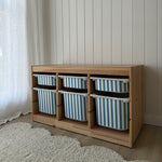 IKEA Trofast sticker in a blue stripe pattern