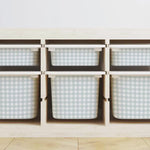 Gingham Duck Egg Blue IKEA Trofast tub stickers