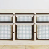 Gingham Duck Egg Blue IKEA Trofast tub stickers