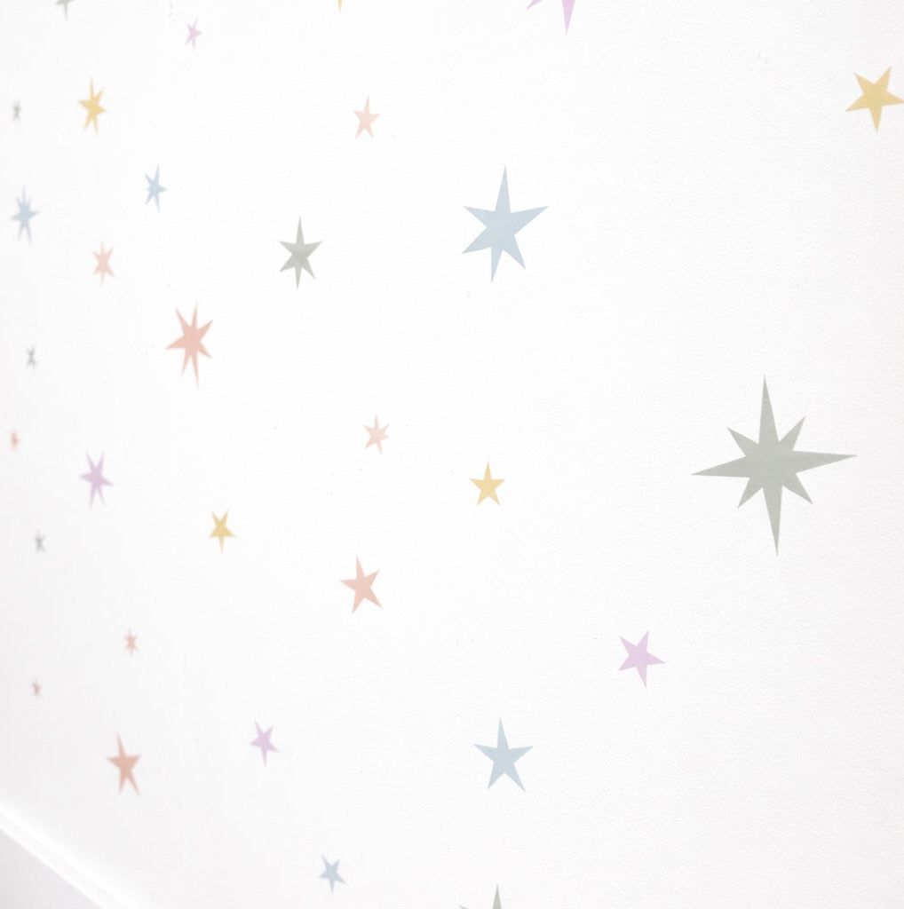 Pastel removable wall star decals 