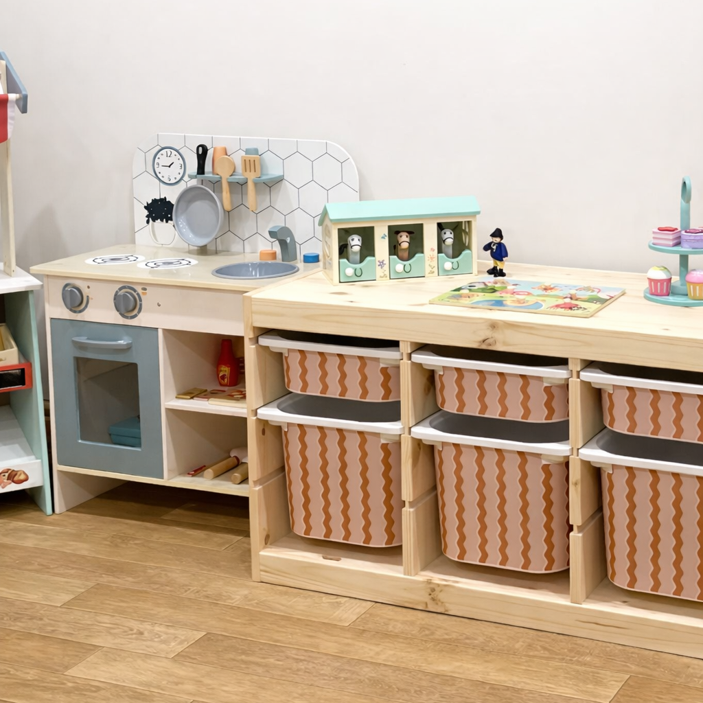 PInk and Orange stripe IKEA Trofast tub stickers