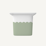 IKEA Trofast tub with a sage scallop decal 