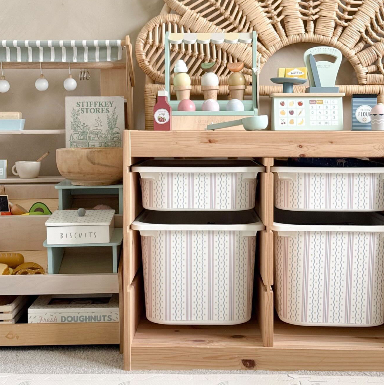 Ikea Trofast with pink star decal