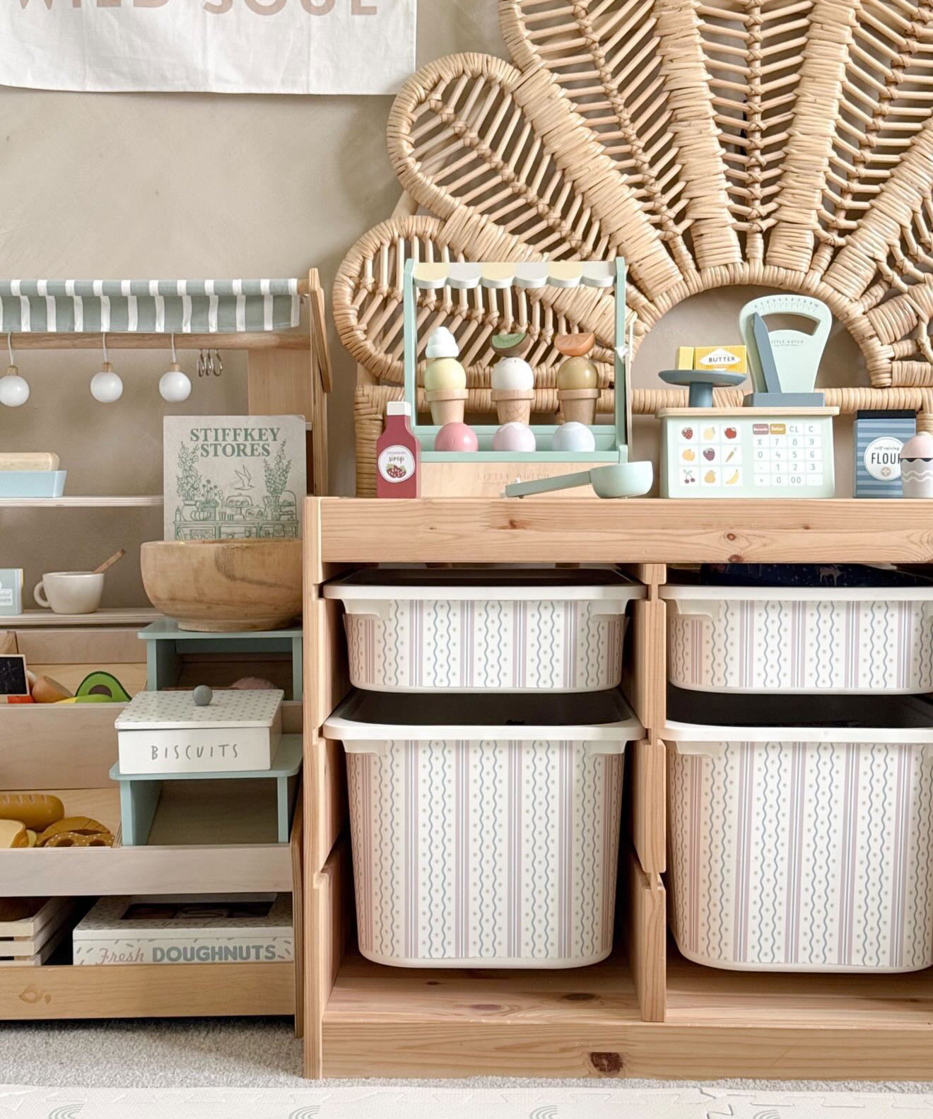 Ikea Trofast with pink star decal