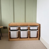Whimsical Pink Stripe for IKEA Trofast tub