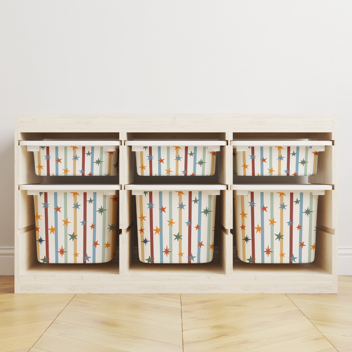 ikea trofast unit with starry pattern