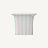 pink and green stripe ikea trofast sticker tub