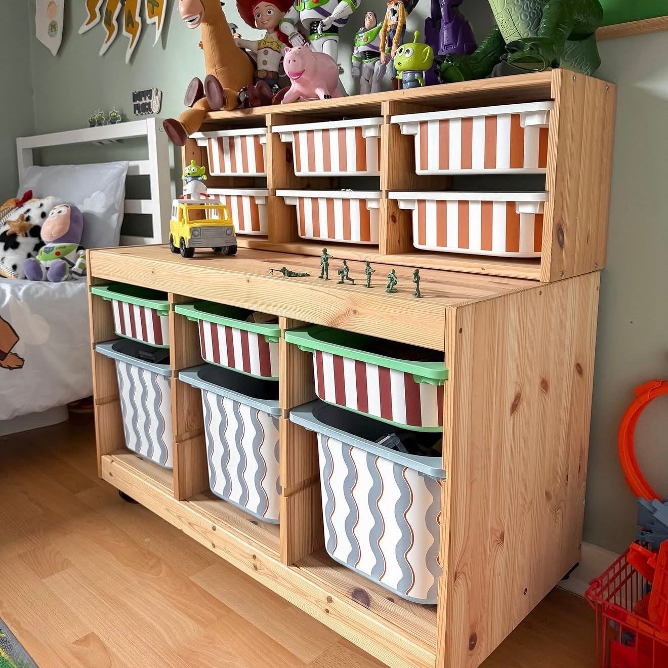 IKEA Trofast decal stickers in a toy story stripe 